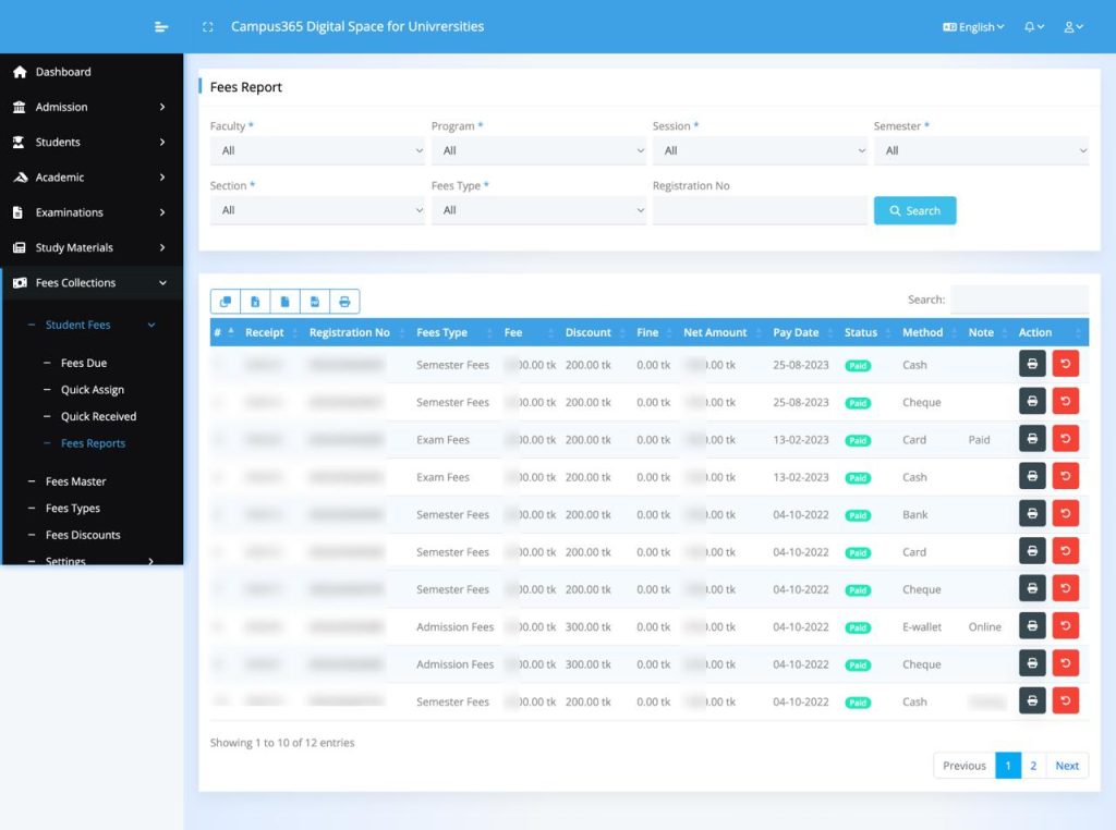 University billing software